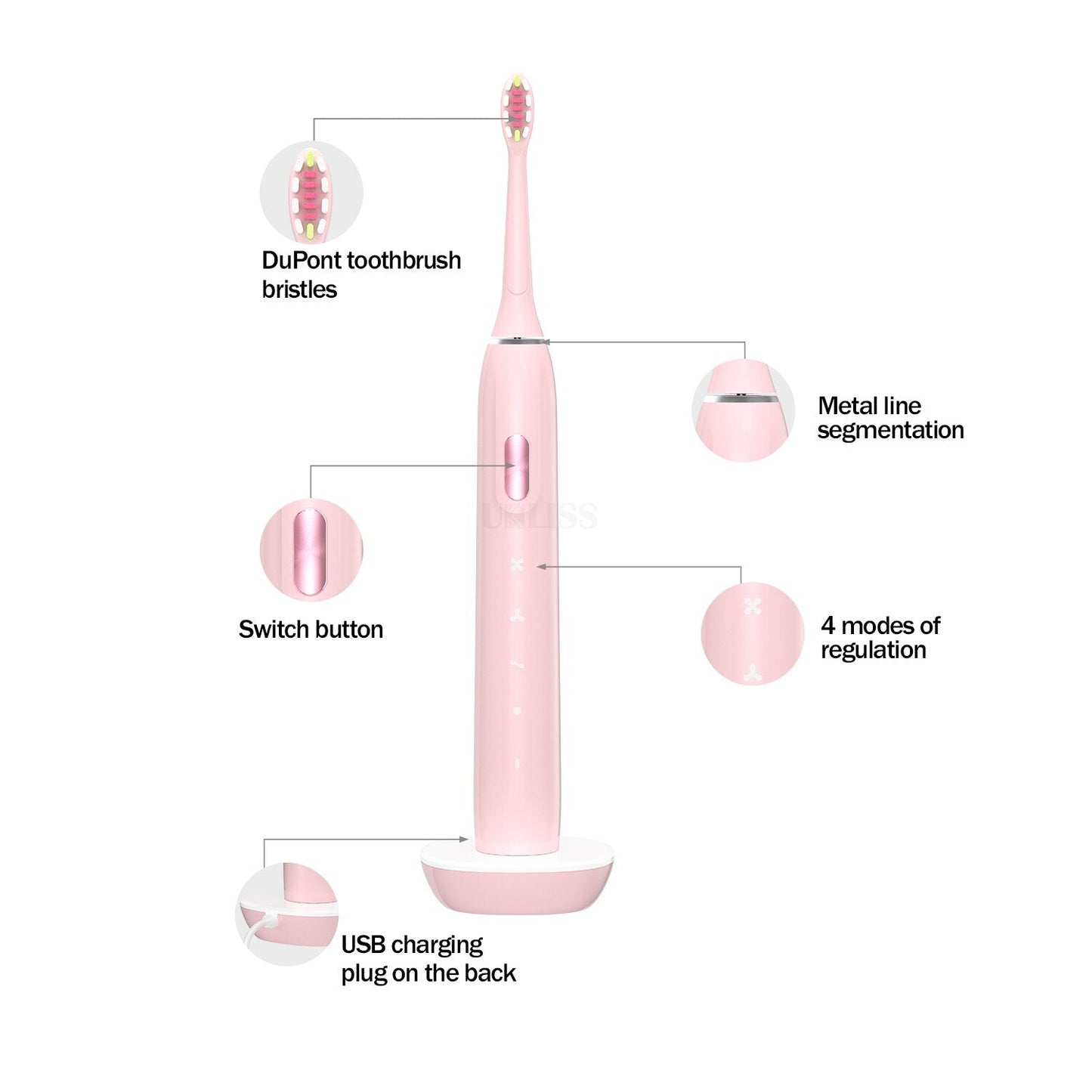 Newest Sonic Electric Toothbrushes Smart Rechargeable Whitening Toothbrush Acoustic Wave Waterproof Brush Head