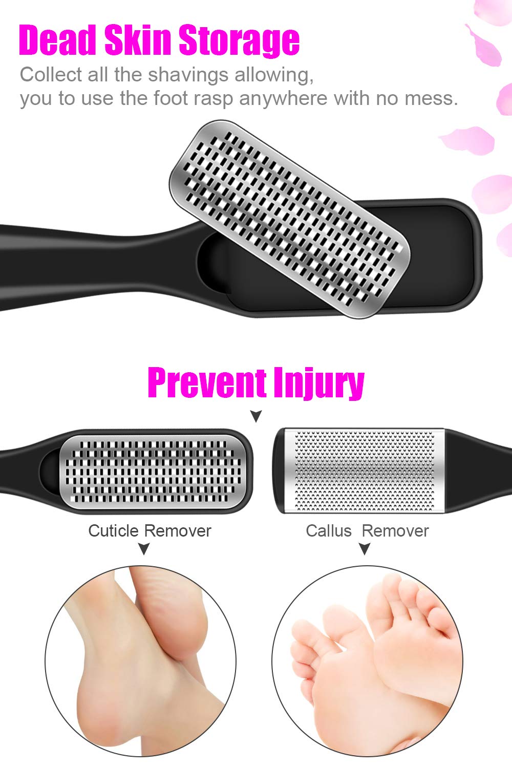 Pedicure Kit 23 in 1 Black Stainless Steel Professional Pedicure Tools Set Foot Rasp Peel Callus Dead Skin Remover Foot Care