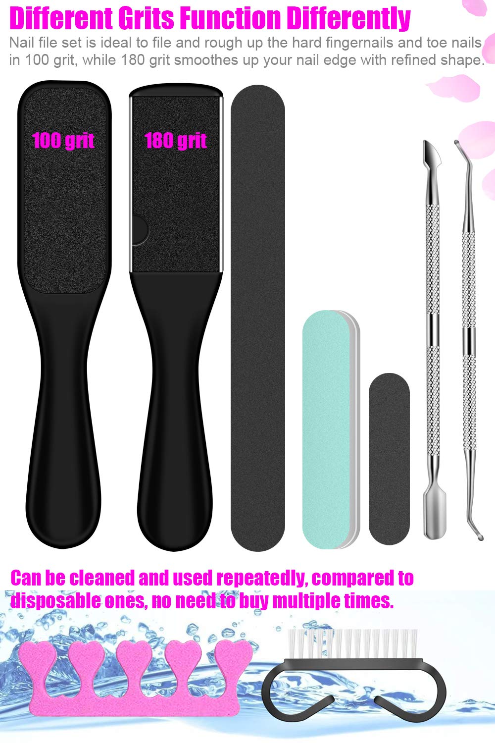 Pedicure Kit 23 in 1 Black Stainless Steel Professional Pedicure Tools Set Foot Rasp Peel Callus Dead Skin Remover Foot Care