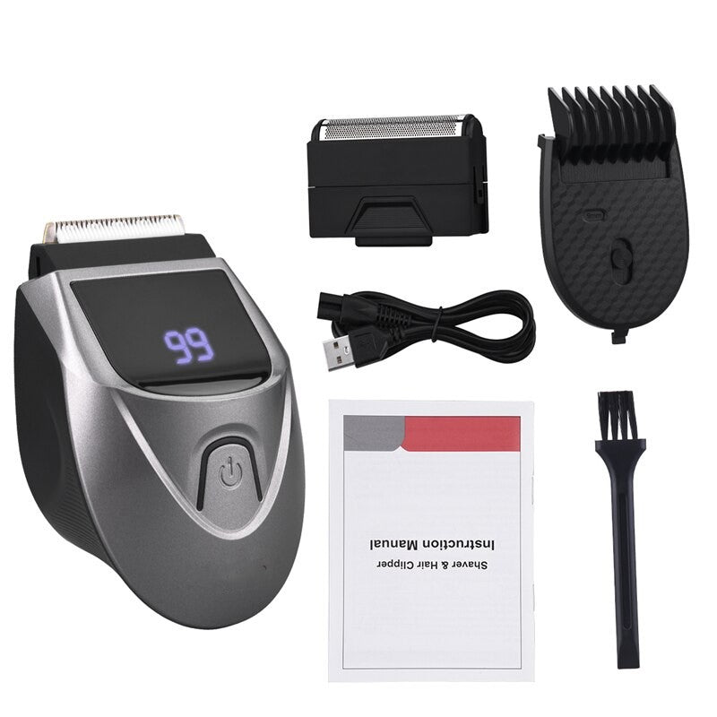 2 In 1 Electric Hair Clippers Beard Trimmer LED Display Hair Cutter Replacement Blades Rechargeable Shaver Machine