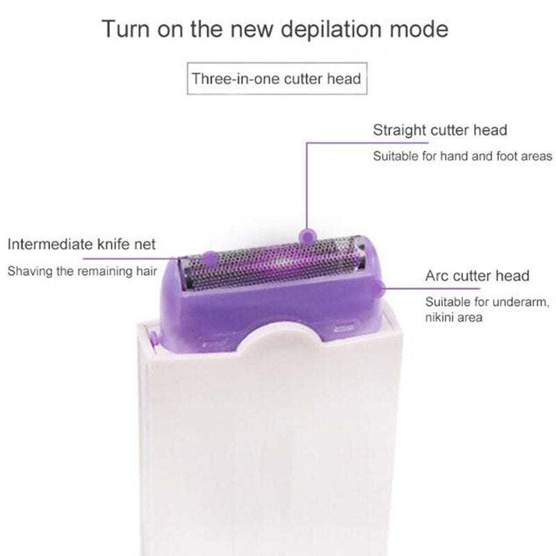 2 In 1 Electric Hair Trimmer USB Rechargeable Women Bikini Facial Whole Body Hair Removal Painless Epilator Machine Shaver