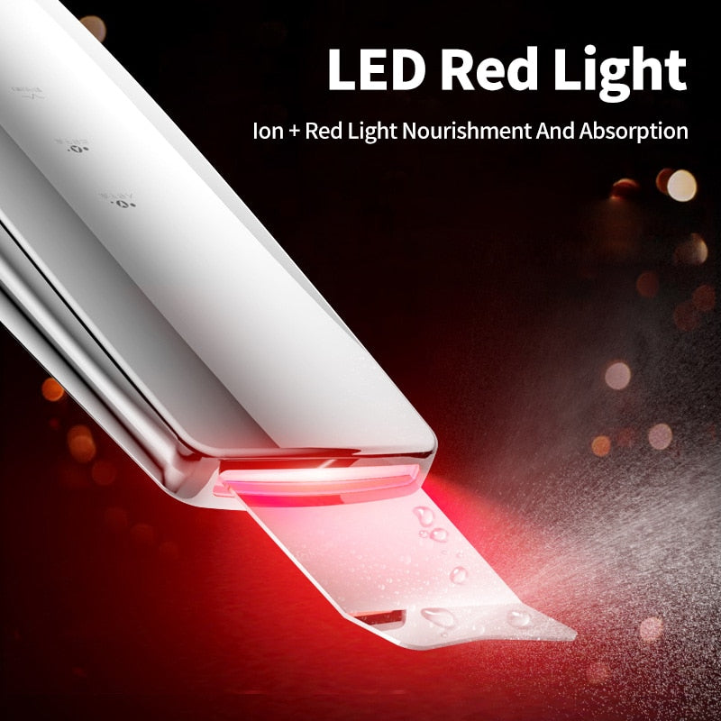 EMS Ultrasonic Skin Scrubber Face Spatula LED Red Blue Photon Massager Facial Shovel Deep Cleansing Anti-wrinkle Lifting Tool