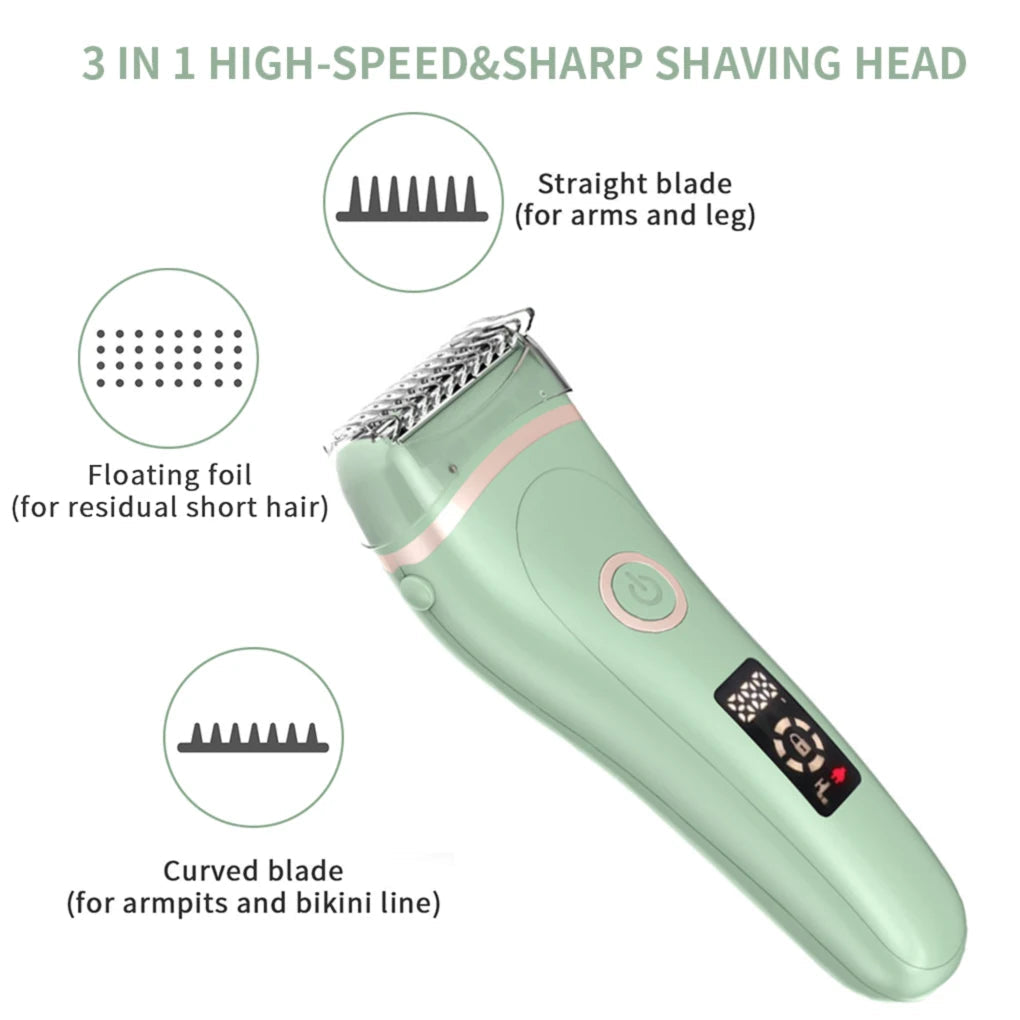 Electric Shaver Women USB Hair Remover Fast Charging Painless Waterproof LED Display Trimmer