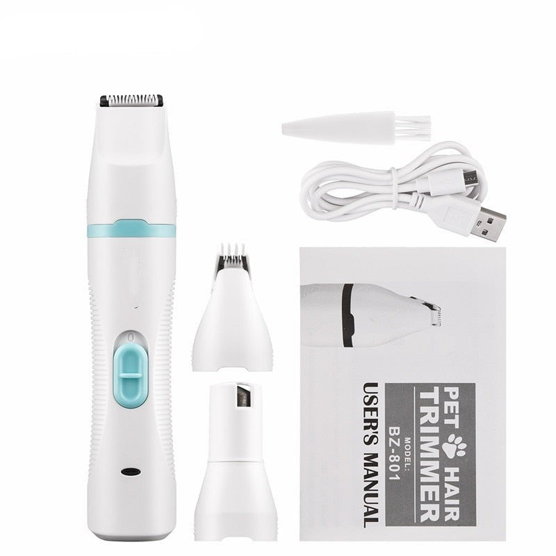 3 In 1 Professional Pet Cat Dog Hair Trimmer Rechargeable Electric Animal Clippers Hair Cutting Shaver Machine Feet Hair Remover