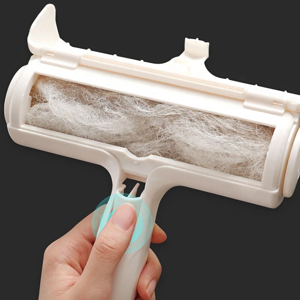 2-Way Remove Pet Hair Roller Dog Cat Hair Remover Brush Carpet Cleaning Brush Cat Lint Sticking Roller Carpet Cleaner Brushes