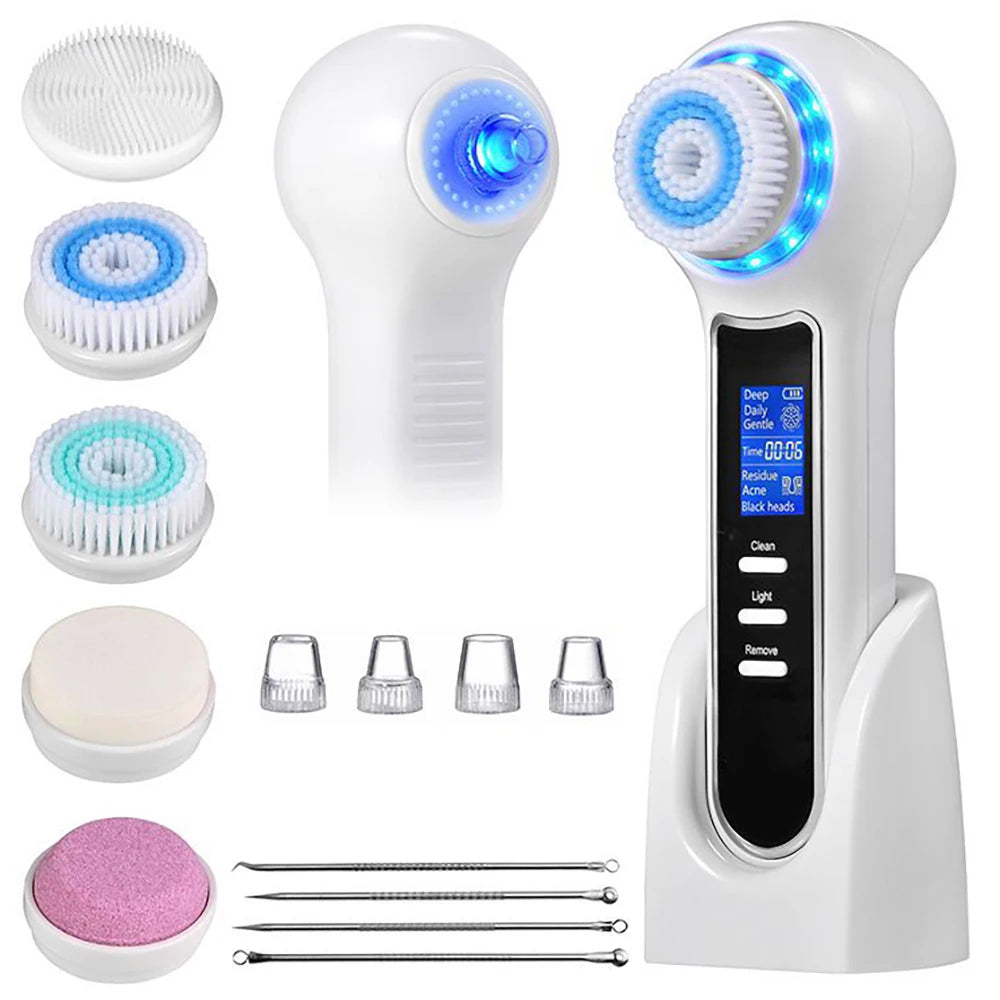 LED Display Multifunctional Pore Cleansing Brush Acne And Blackhead Cleanup Instrument IPX7 Waterproof 3 Suction Modes 3W/900mAh