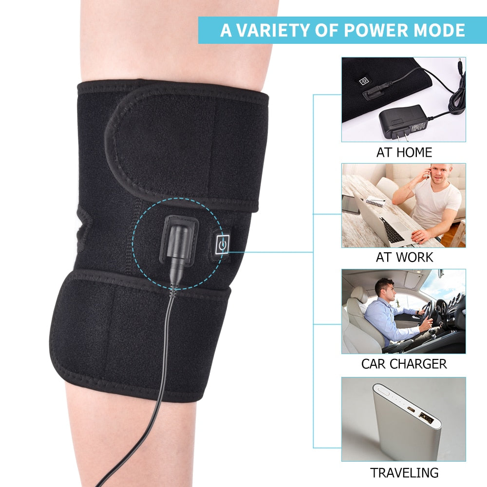Heating Knee Pads Knee Brace Support Pads Thermal Heat Treatment Wrap Hot Compress Knee Massager for Cramps Arthritis Pain Relief