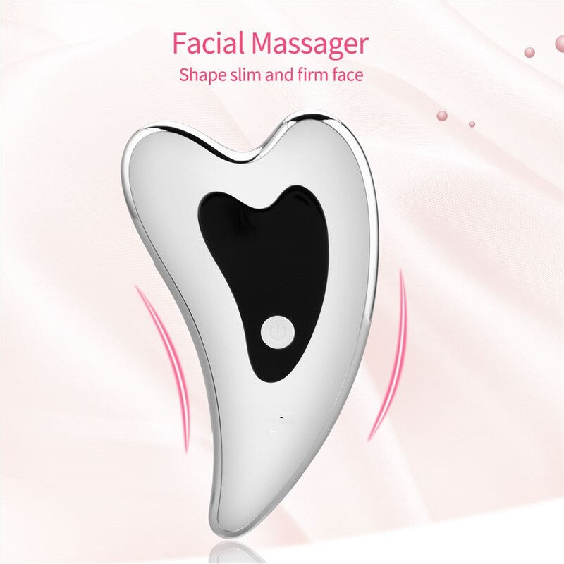Micro-current Face Electric Guasha Massager Machine Facial Massage Rechargeable Skin Rejuvenation Lifting Scraping Slimming Tool