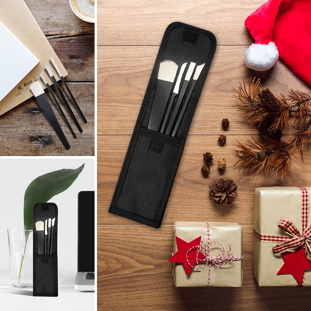 4Pcs/Set Black Stainless Steel Pedicure Knife Professional Pedicure Knife Set Foot Care Tool Nail Tool Kit With Bag