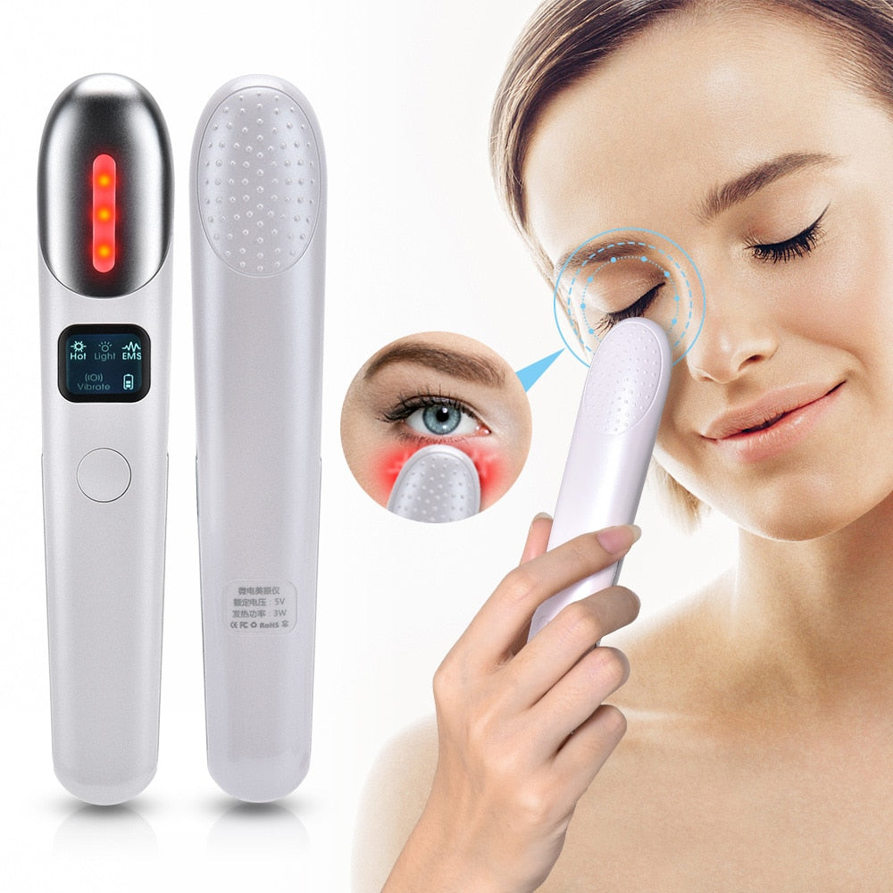 Electric Eye Massager Anti Wrinkle USB Rechargeable 4-in-1 Eye Massage Device Anti Aging Eye Care Hot Massage Vibration Instrument