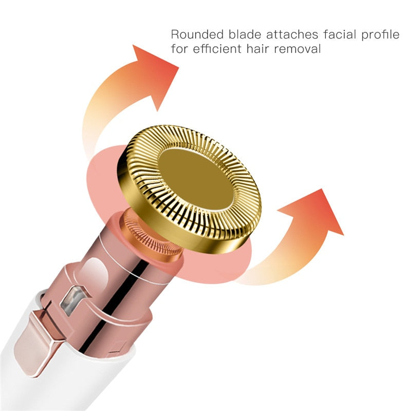 2 In 1 Electric Eyebrow Trimmer Female Women Epilator Eye Brow Lip Hair Removal Mini Painless Face Whole Body Shaver