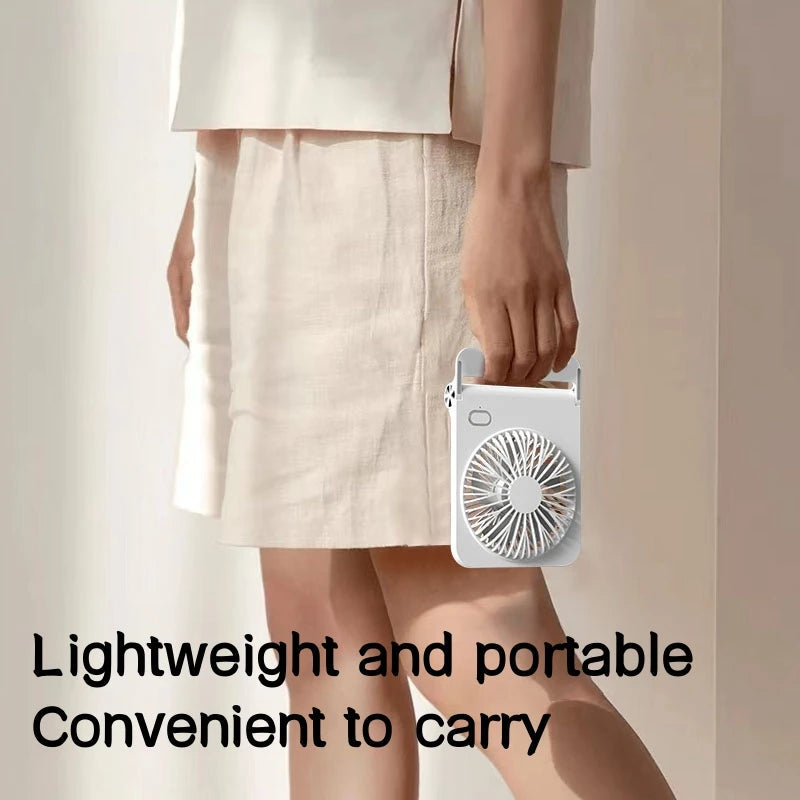Small Desk Fan 2000mAh USB Rechargeable Cooling Fan 3 Speed Cool Wind Blower Portable Air Circulation Ventilador for Home Office