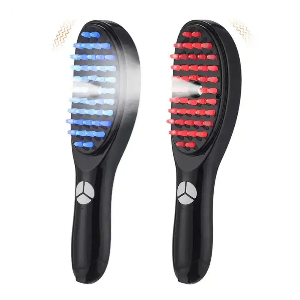 Electric Massage Comb Blue Red Light Vibration Hair Massage Scalp Brush Negative Ion Spray Hair For Growth Massager