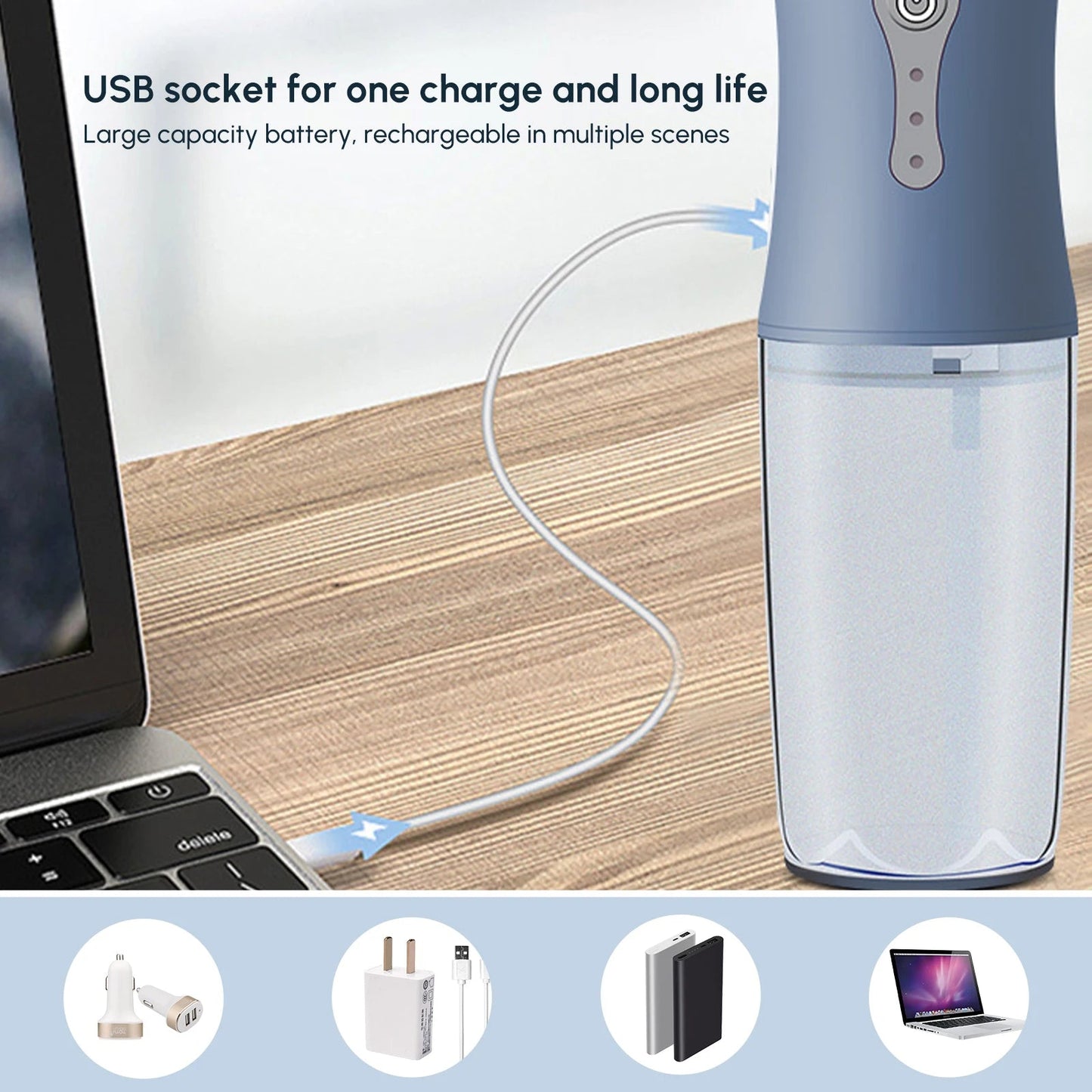 Cordless Water Dental Flosser Rechargeable Oral Irrigator Tooth Care Cleaner