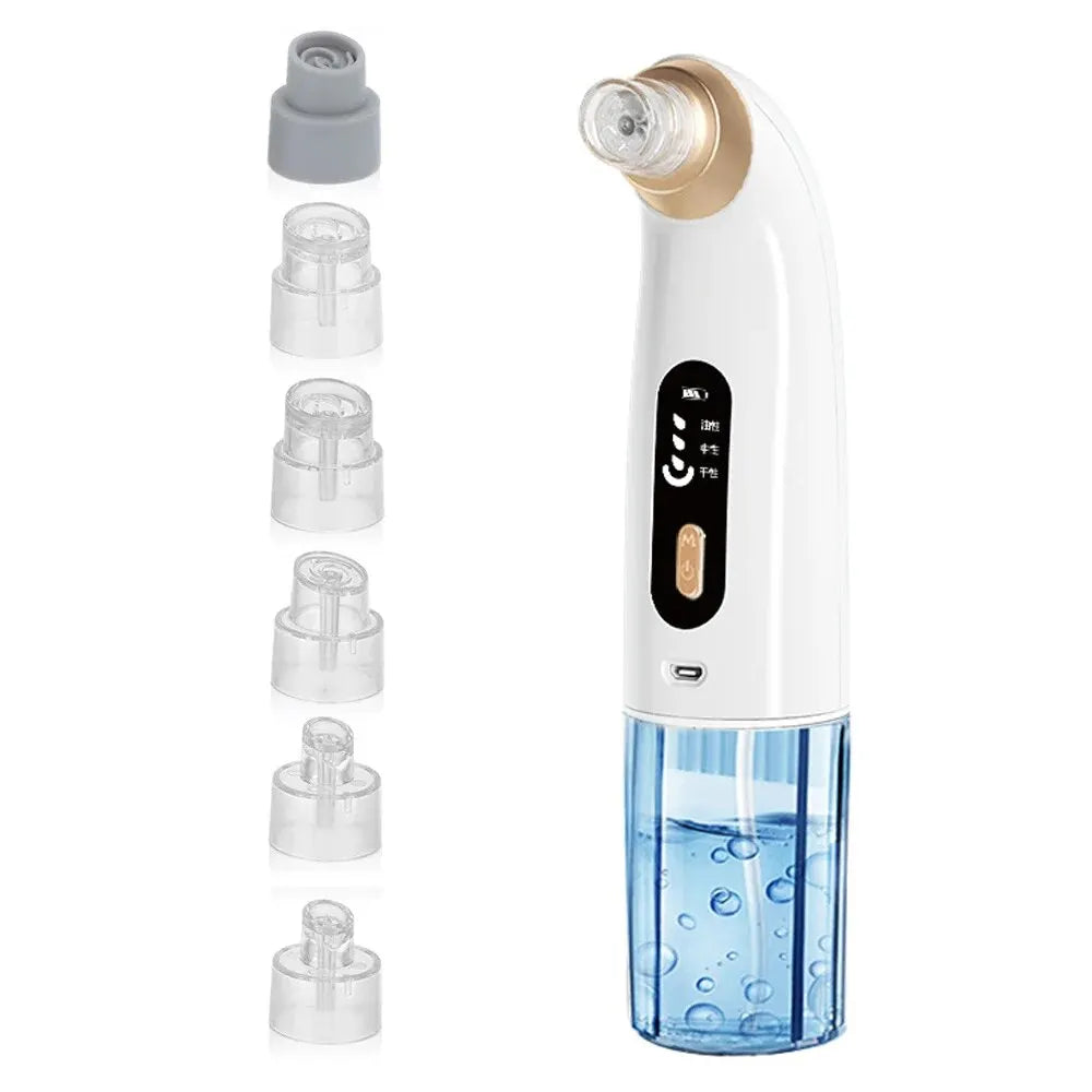 Electric Small Bubble Blackhead Remover USB Water Cycle Pore Acne Pimple Removal Vacuum Suction Facial Nose Cleaner Tool