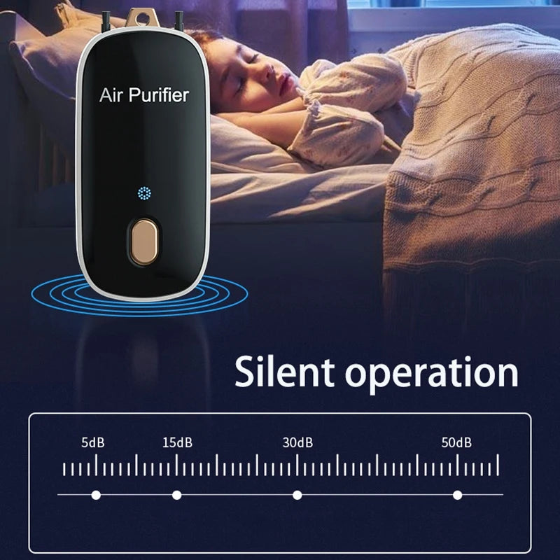 20 Million Negative Ion Purifier Personal Wearable Mini Portable 24H Working Collar Clip Hanging Neck Air Purifier