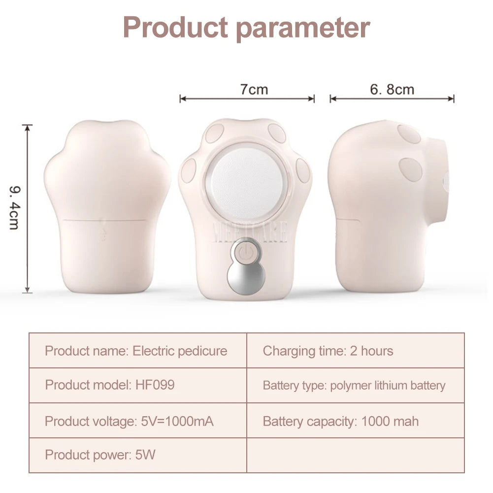 LED Screen Foot Grinder Wireless Dead Skin Callus Remover Mini Foot Drill  1600rpm 2000rpm 2800rpm with 3 Grinding Heads
