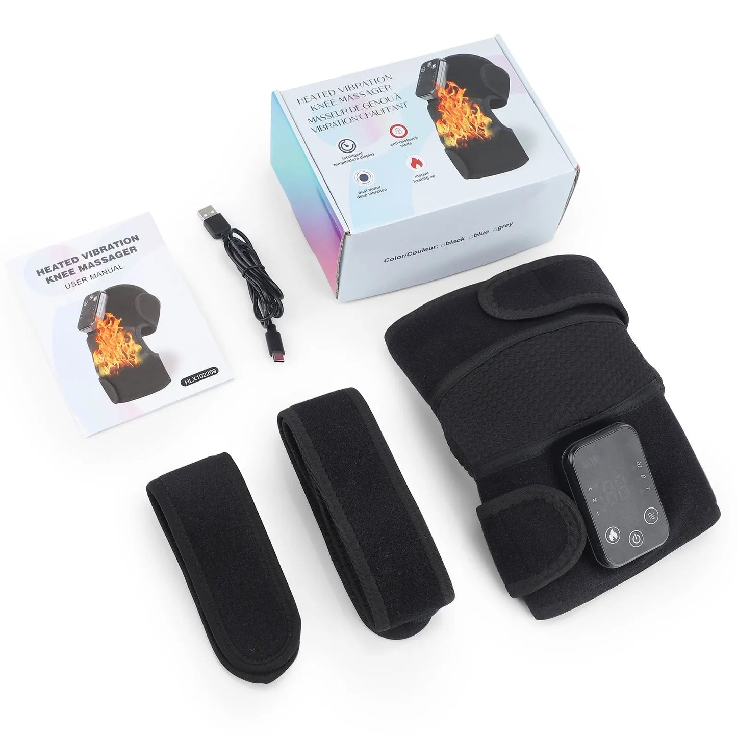 Electric Heating Vibration Massager for Shoulder Brace Belt Thermal Massage Knee Support Pad Arthritis Elbow Pain Relief