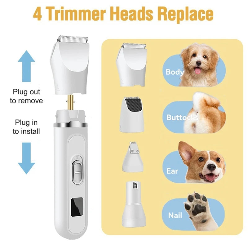 1 Set Electric Pet Nail Drill Multifunctional Pet Low Noise And Vibration In Use
