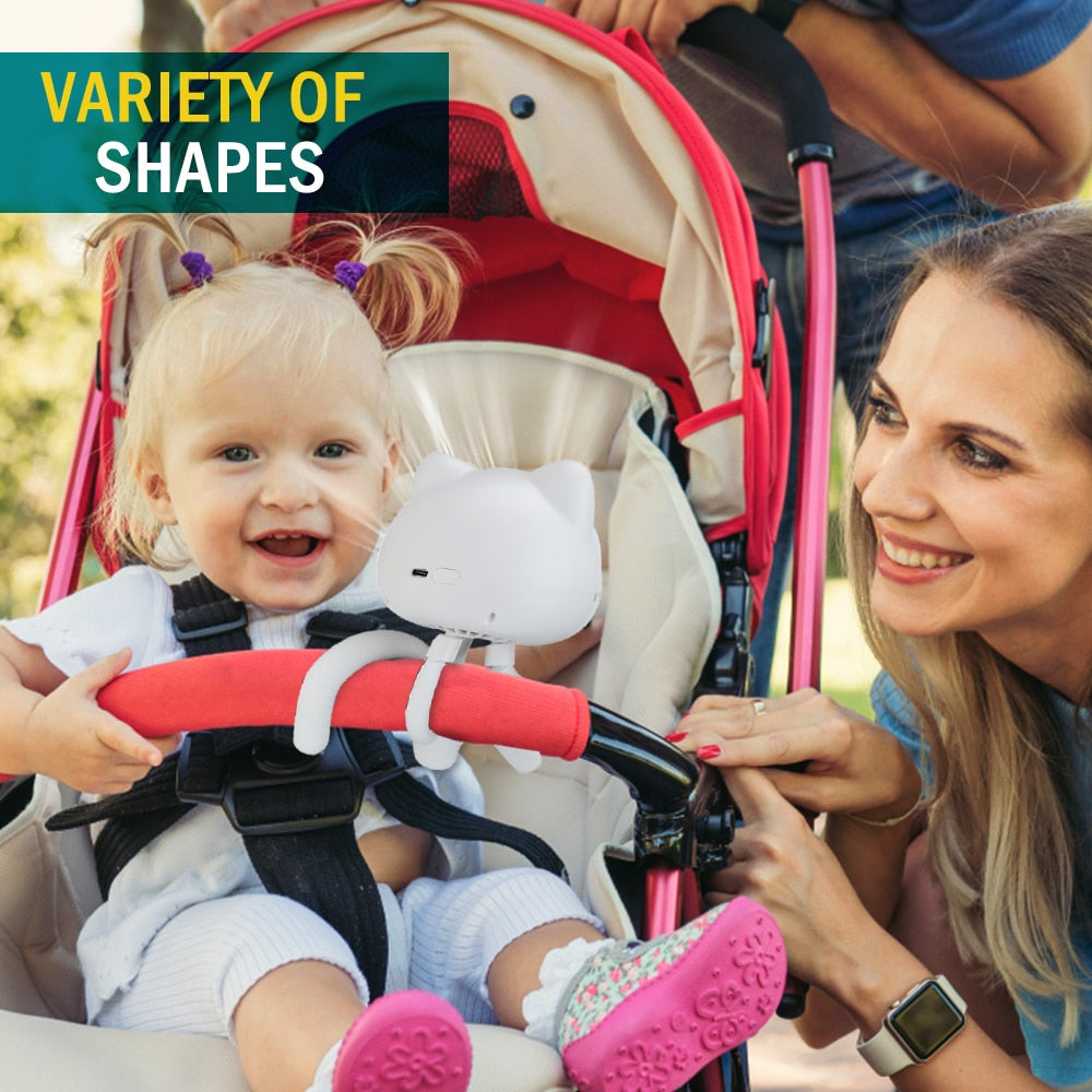 Electric Mini Portable Fan Rechargeable Turbo Desktop Neck Hand Bladeless USB Stroller Fan for Home Camping Travel Car Cooler