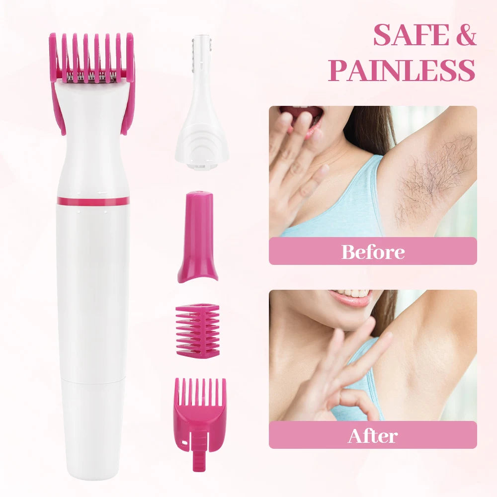 Electric 5 In 1 Hair Removal Shaving Machine Women Mini Trimmer Razor Bikini for Female Face Eyebrow Underarm Clipper Epilator