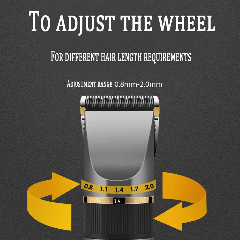 Professional Cordless Hair Trimmer For Men Kit Adjustable Beard & Body Hair Clipper Electric Rechargeable Haircut Machine Washable