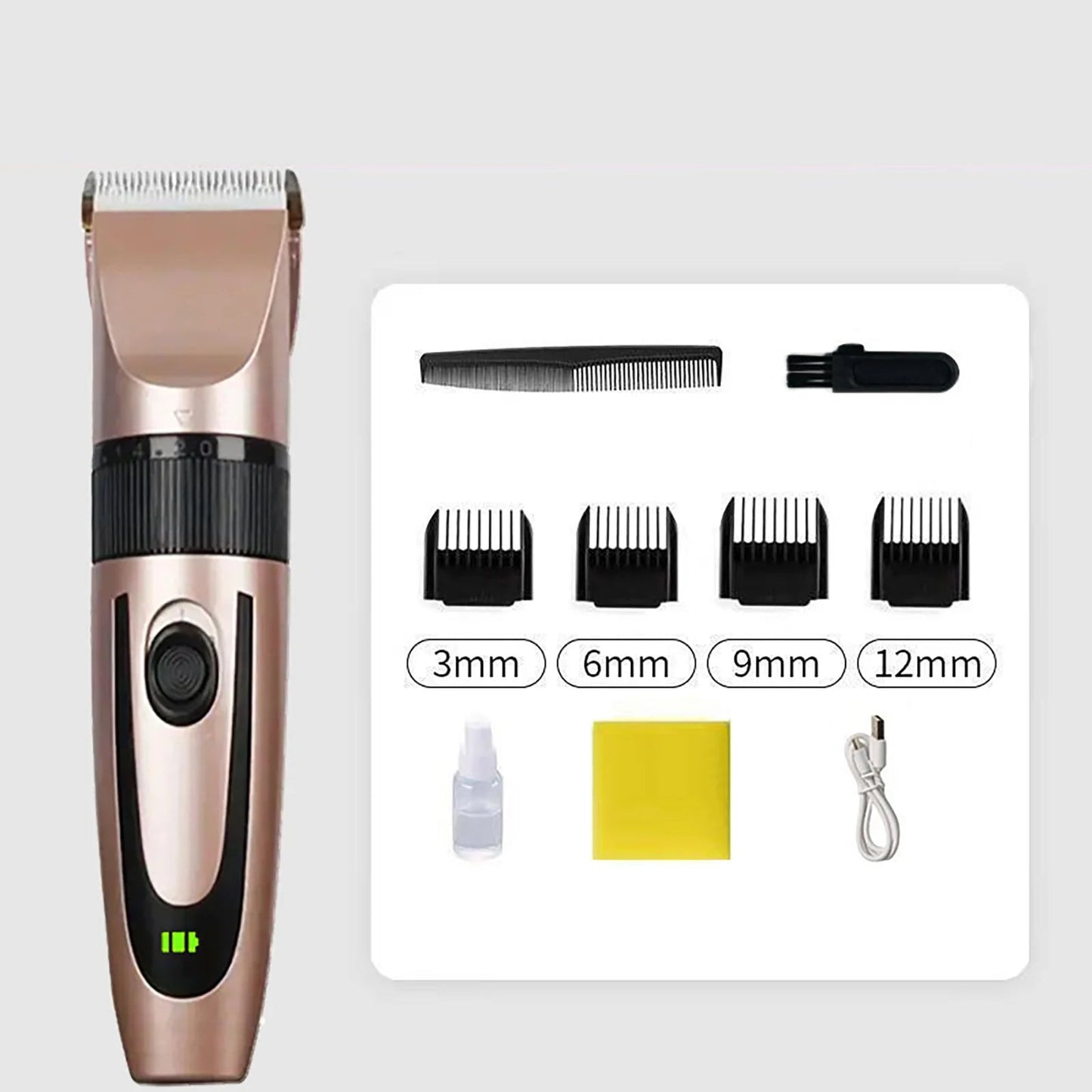 Hair Clippers for Men Portable Cordless Men Shaver with 3-9mm Guard Comb for Men Teenager Use