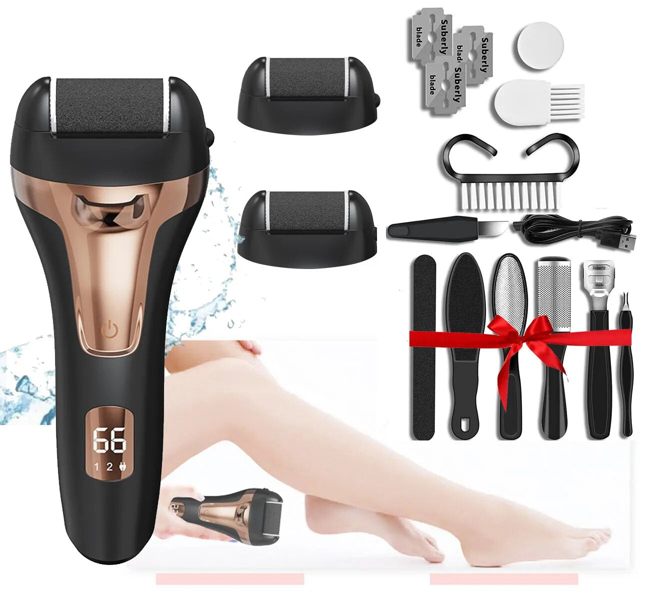 Electric Callus Remover for Feet Roller Heads Rechargeable  Foot File Pedicure for Feet Dead Skin Removal