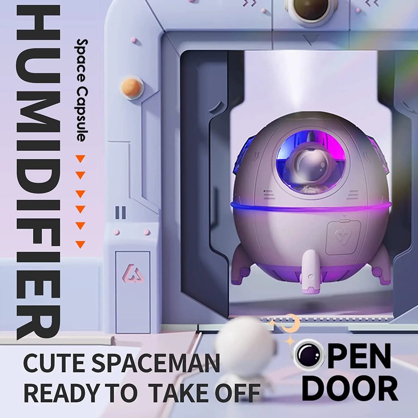 Portable Mini Humidifier Astronaut Space Small Cool Mist Humidifiers 220ML USB Desktop Humidifier with Auto Shut Off Night Light