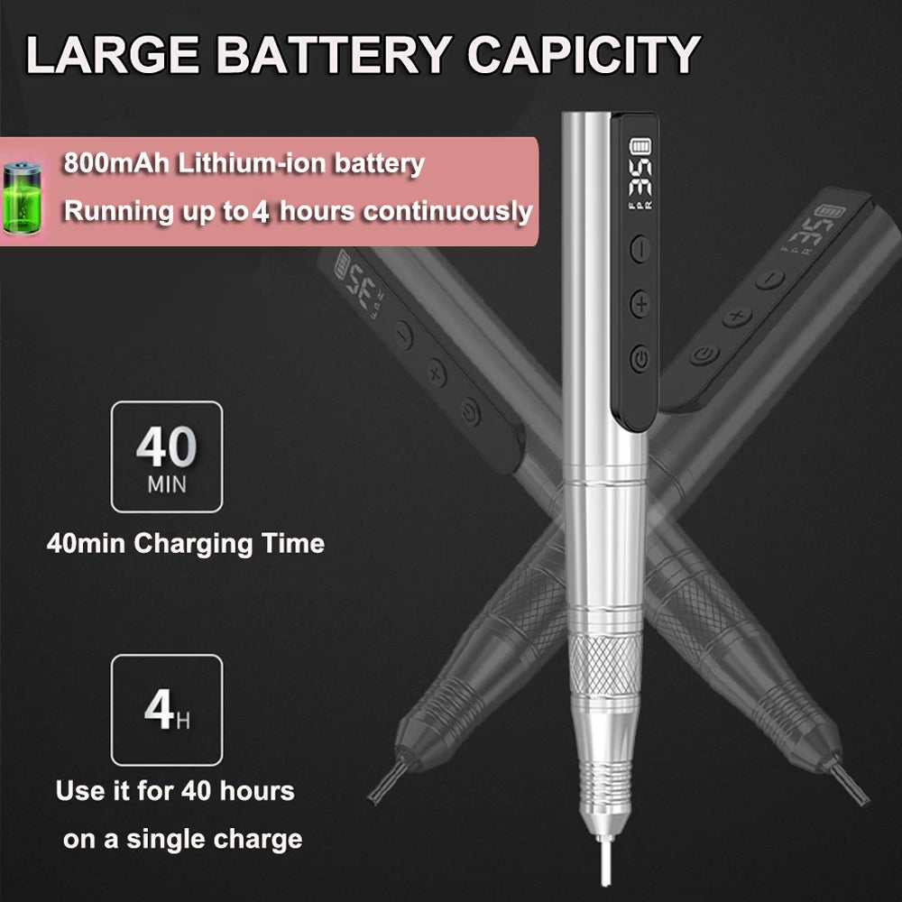 Cordless Nail Drill Machine Professional 35,000rpm Rechargeable Electric Nail File for Acrylic Gel Nails Manicure Pedicure Kits