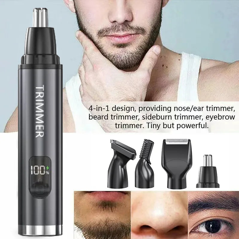 Electric Beard Trimer Rechargeable Nose Ear Hair Trimmer For Men Grooming Kit Electric Eyebrow Beard Trimer Nose Ears Trimmer