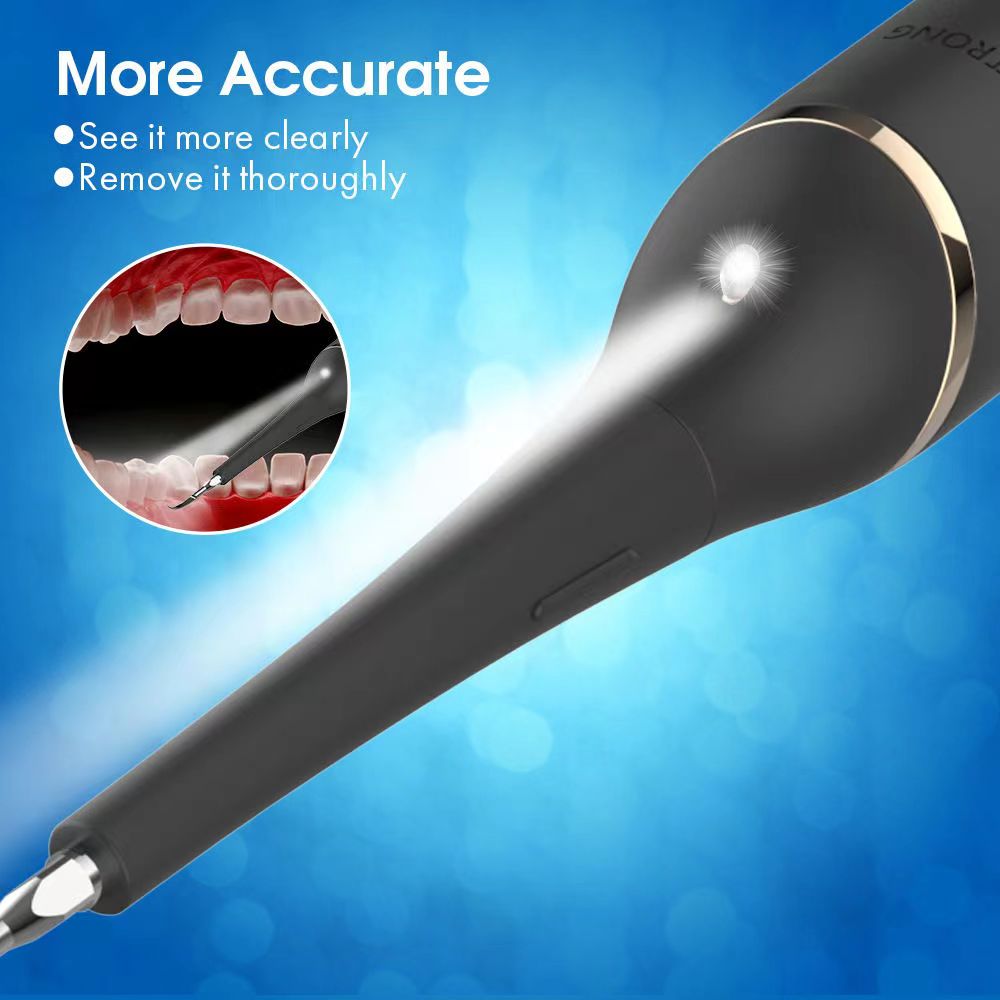 Electric Sonic Dental Scaler LED Light Tooth Calculus Remover+Mouth Mirror 3 Modes Waterproof Teeth Whitening Cleaner Oral Care
