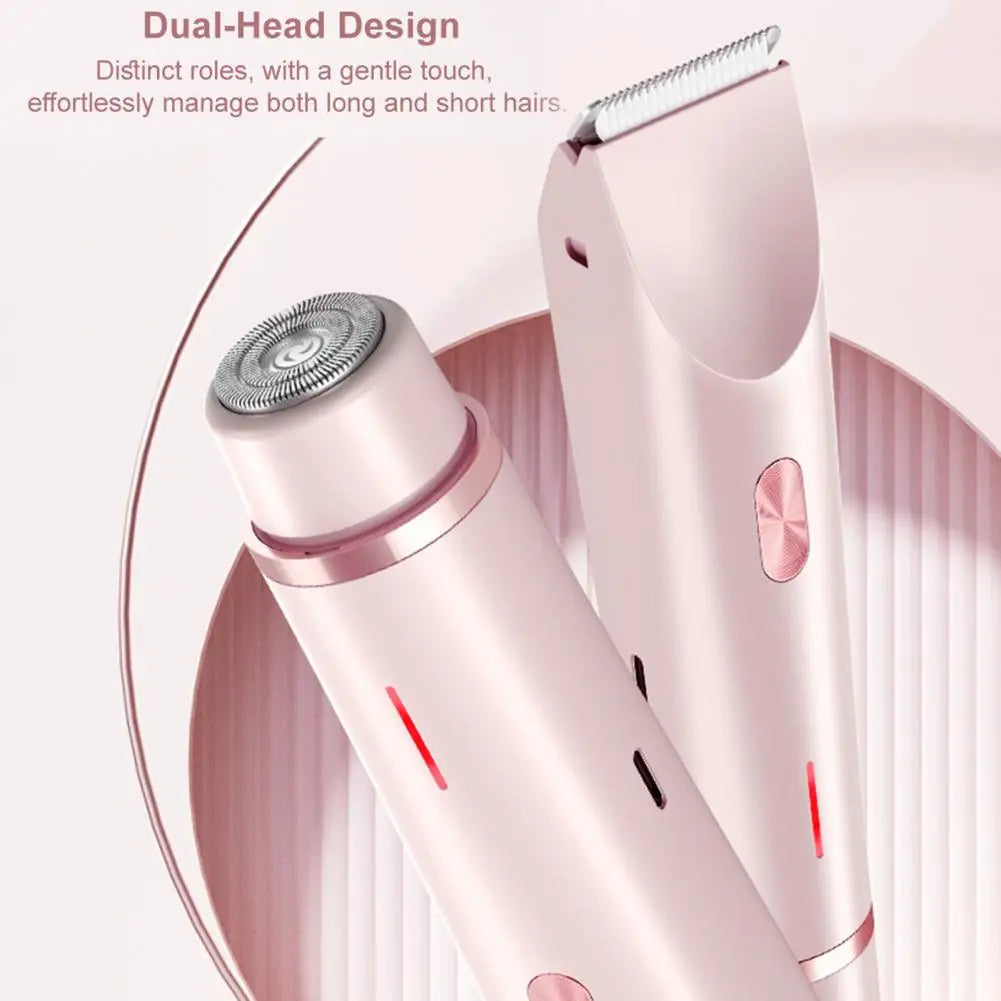 Double-head Electric Shaver Portable Electric Shaver for Women Rechargeable Ipx7 Waterproof Razor Trimmer for Face Body Bikini