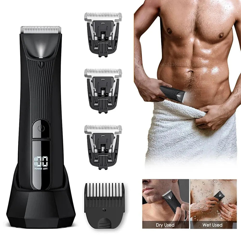 Shaver for Sensitive Areas Body Trimmer For Men Painless Epilator Rechargeable Shaver For IPX7 Electric Body Hair Trimmer