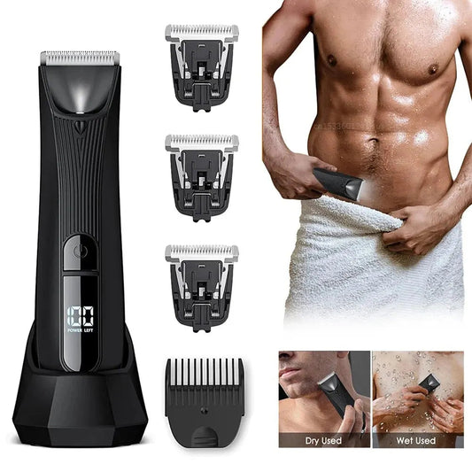 Shaver for Sensitive Areas Body Trimmer For Men Painless Epilator Rechargeable Shaver For IPX7 Electric Body Hair Trimmer