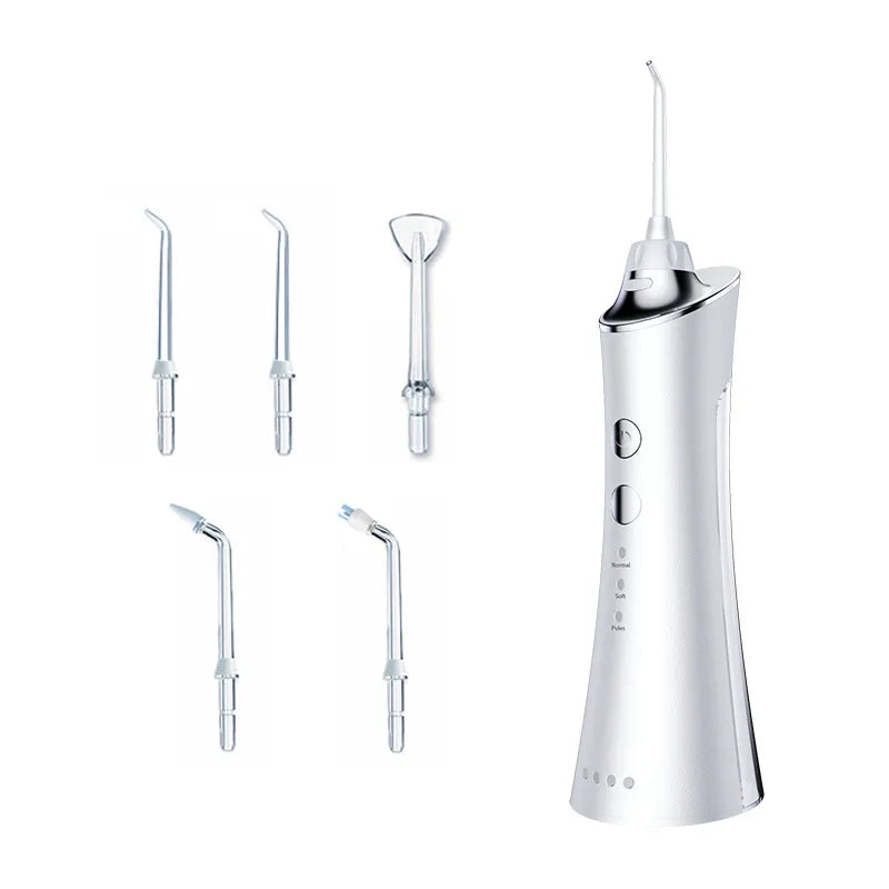 Portable Electric Oral Irrigator Waterproof USB Rechargeable Dental Water Flosser Water Jet Teeth Cleaner 5 Nozzles