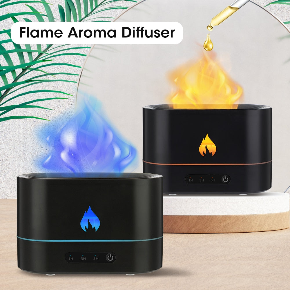 Double Color Flame Diffuser Essential Oils Fragrance Aroma Air Humidifier and Scent Diffuser Electric Smell for Home Distributor