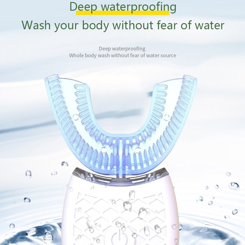 360 Degrees Intelligent Automatic Soft Sonic Electric Toothbrush U Type USB Charging Tooth Whitening Automatic Cleaning Machine