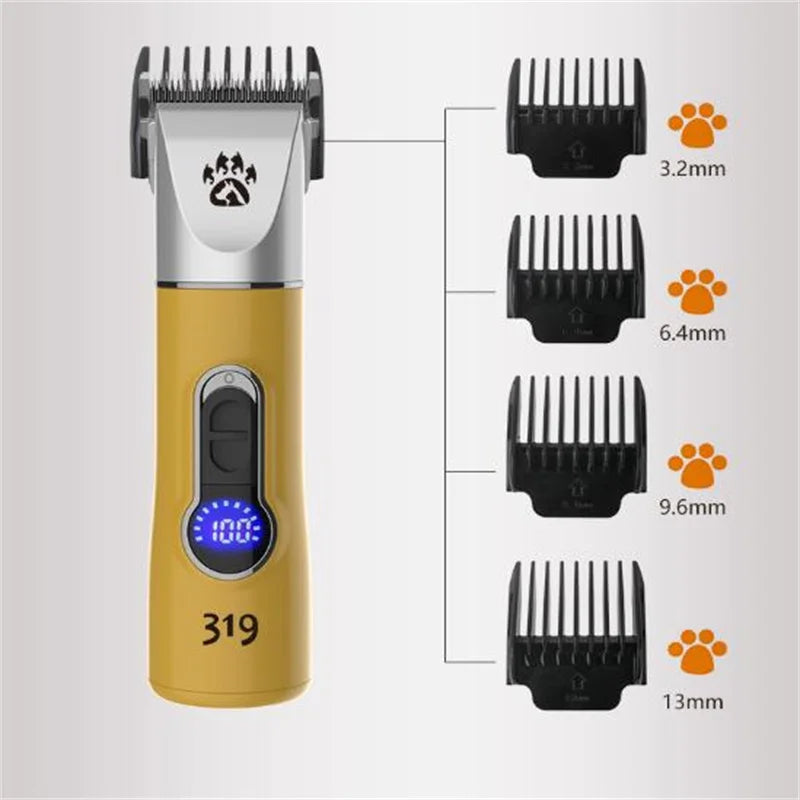 Professional Cordless Dog Grooming Clipper Heavy Duty Electric Pet Hair Trimmer Shear for Thick Coats Large Dog Shaver Scissor