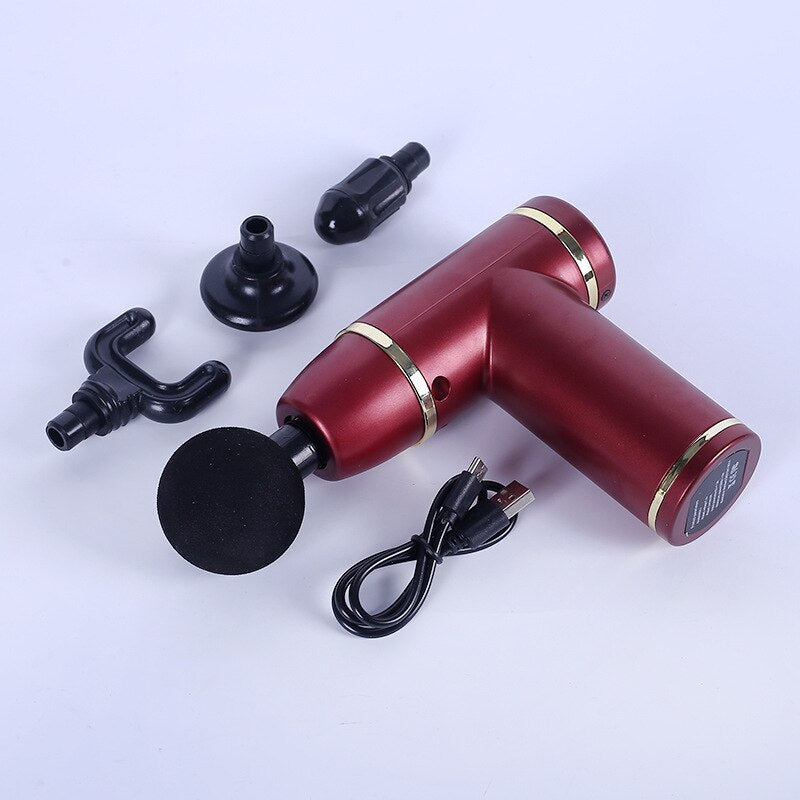 Mini USB Deep Tissue Massage Gun Muscle Relaxation Massage Equipment Muscle Relaxer Booster Fascia Gun for Gym