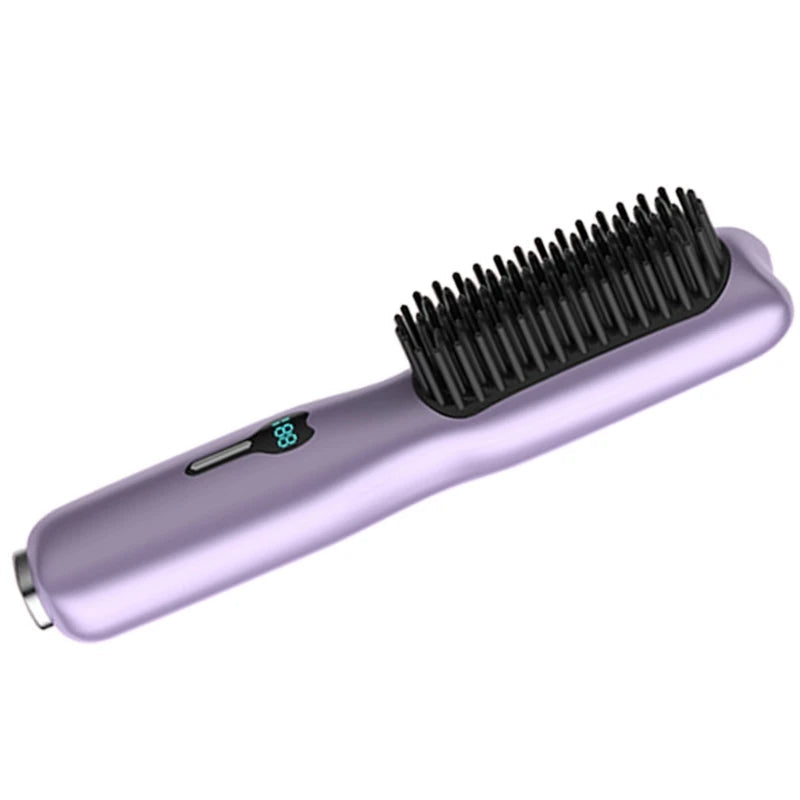 Cordless Hair Straightener Brush Hair Straightener Comb Mini Portable Straightening Comb for Travel/Home/Outdoor