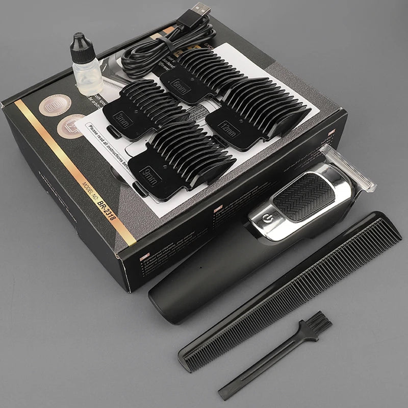 Professional Men's Hair Clipper Retro Oil Head Hair Cutting Gallery Carving Pusher USB Hairdresser for Men Barber