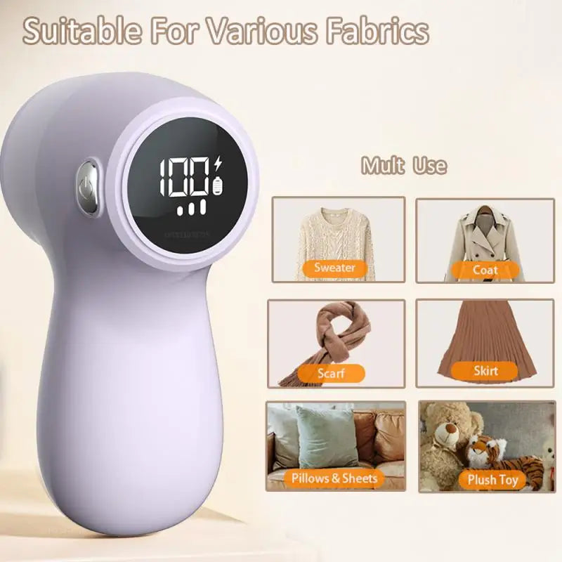 Electric Hairball Trimmer Smart Led Digital Display Usb Charging Portable Professional Fast Household Lint Remover