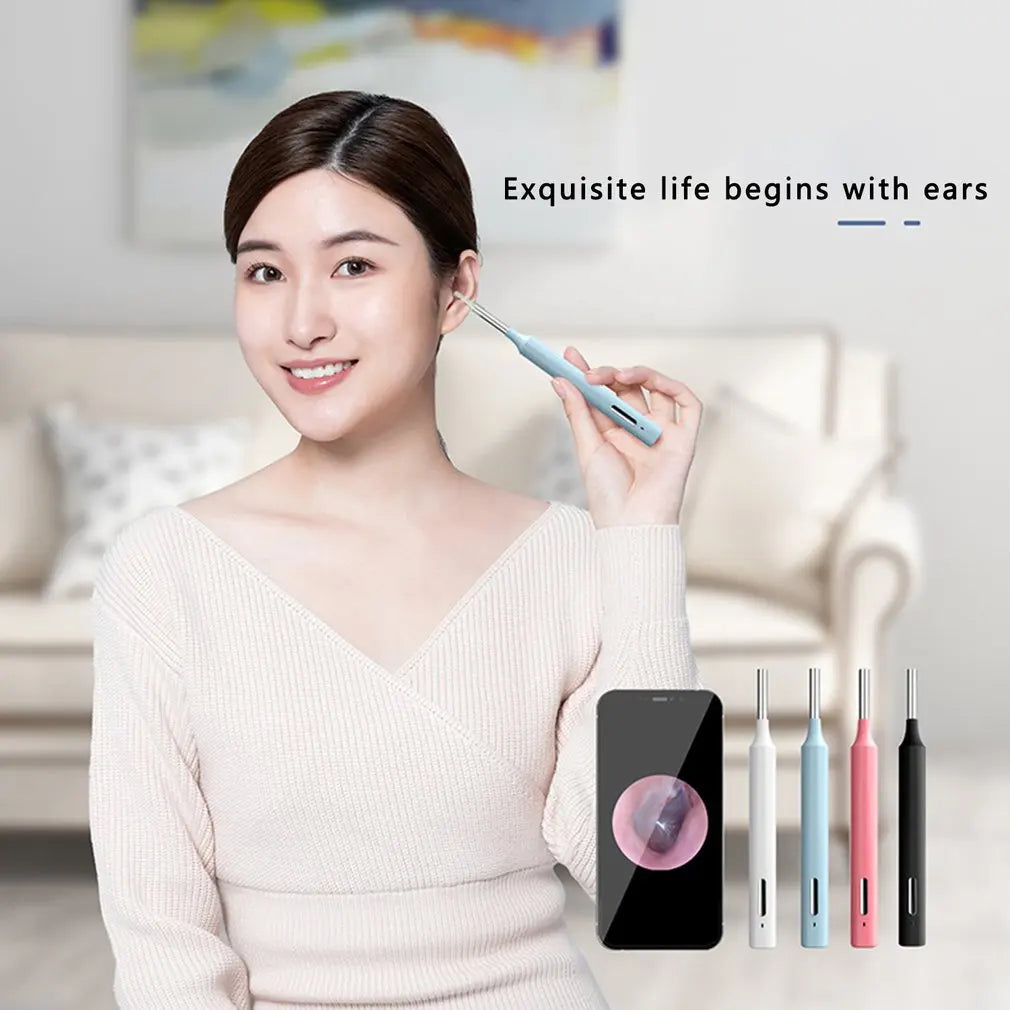 WiFi Visual Earpick Compact Ear Wax Removal Tool Clear View Ear Camera With LED Lights Ear Spoon Ear Wax Cleaning Tool Ear Care
