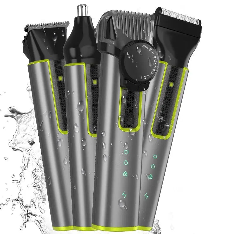 4 IN 1 Hair Cutting Kits Professional Electric Trimmers Shaver Storage Package USB IPX5 Waterproof Body Grooming Clippers