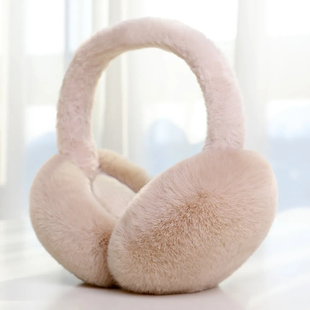 Soft Plush Ear Warmer Winter Warm Earmuffs Solid Color  Ear Cover Outdoor Cold Protection Ear-Muffs Folding Earflap Fashion
