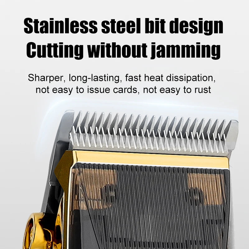 Rechargeable Professional Barber Shop Salon Hair Cutting Machine Clippers Trimmer Foil Shaver Gold Black 3 Pieces Set