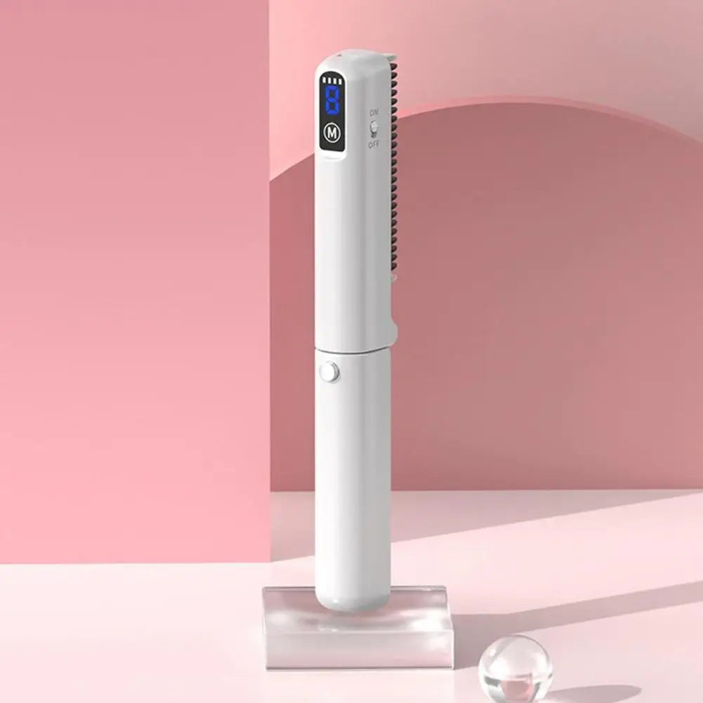 Portable Hair Styling Tool Hair Straightening Comb Portable Hot Brush Foldable Hair Straightener Comb with Fast for Travel