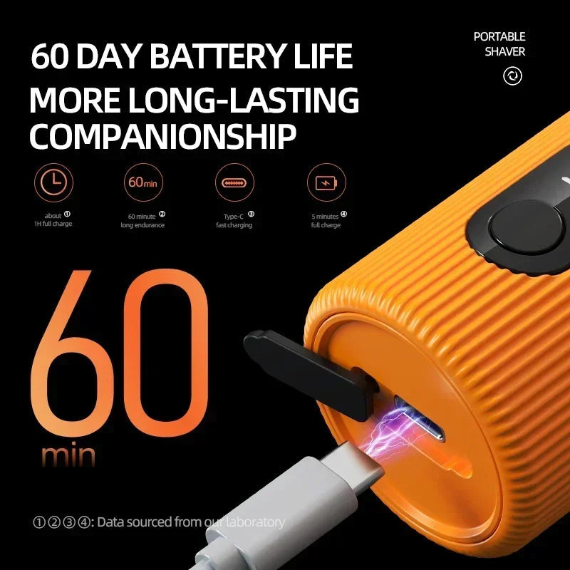 Electric Shaver Portable USB Charging Smart Digital Display Men's Shaver Easy Travel Facial Shaver Body Hair Trimmer Men's Gift