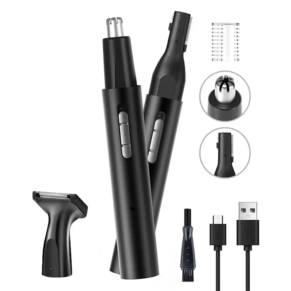 Multifunctional Electric Nose Ear Hair Trimmer for Men Painless Rechargeable Sideburns Eyebrows Beard 3 in 1 Hair Clipper Shaver